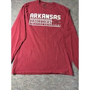 Arkansas Razorbacks Shirt Men's M Long Sleeve NCAA Football Russell Athletic